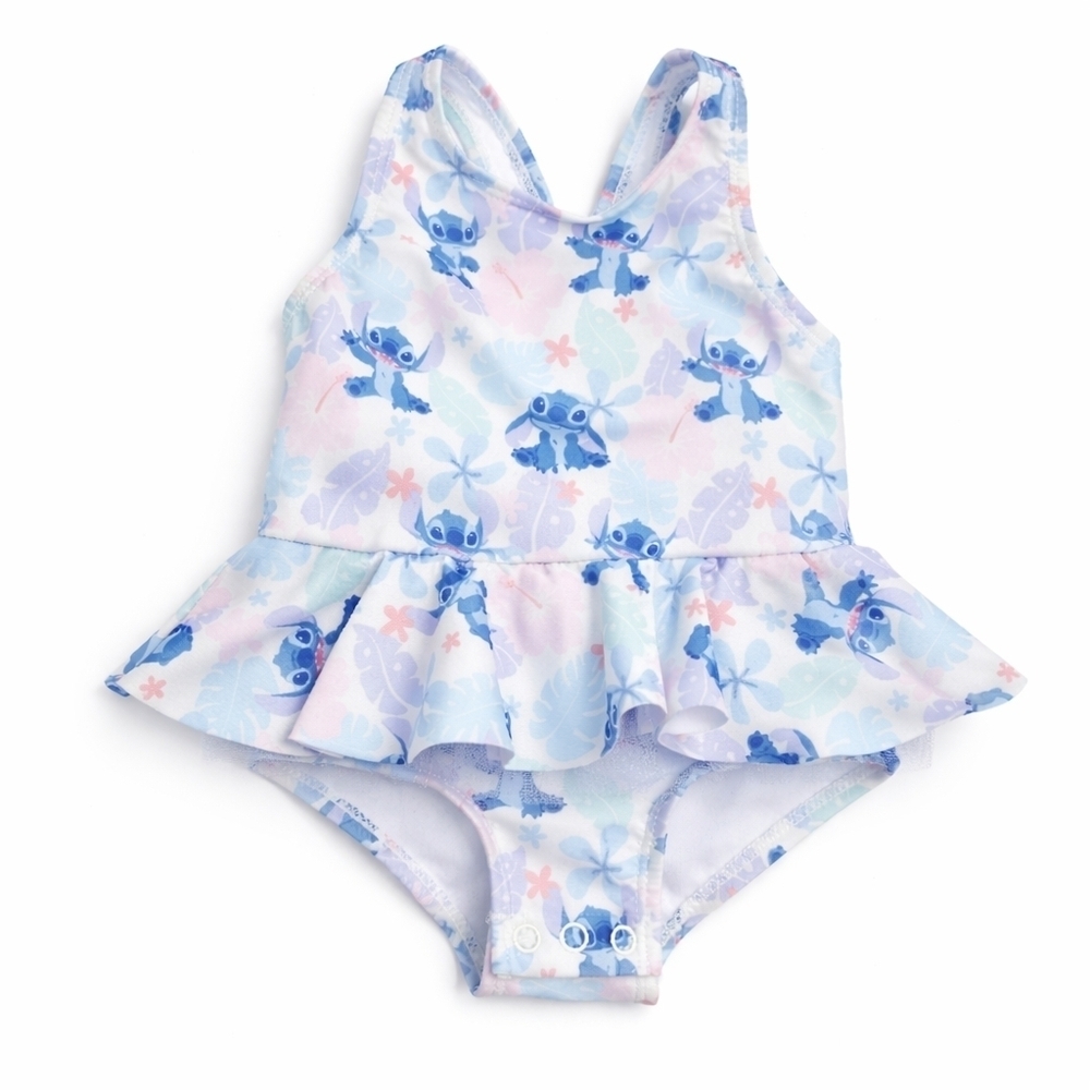 Disney Baby Stitch One-Piece Swimsuit | Ruffle Skirt | Size 9M NWT - Picture 1 of 4